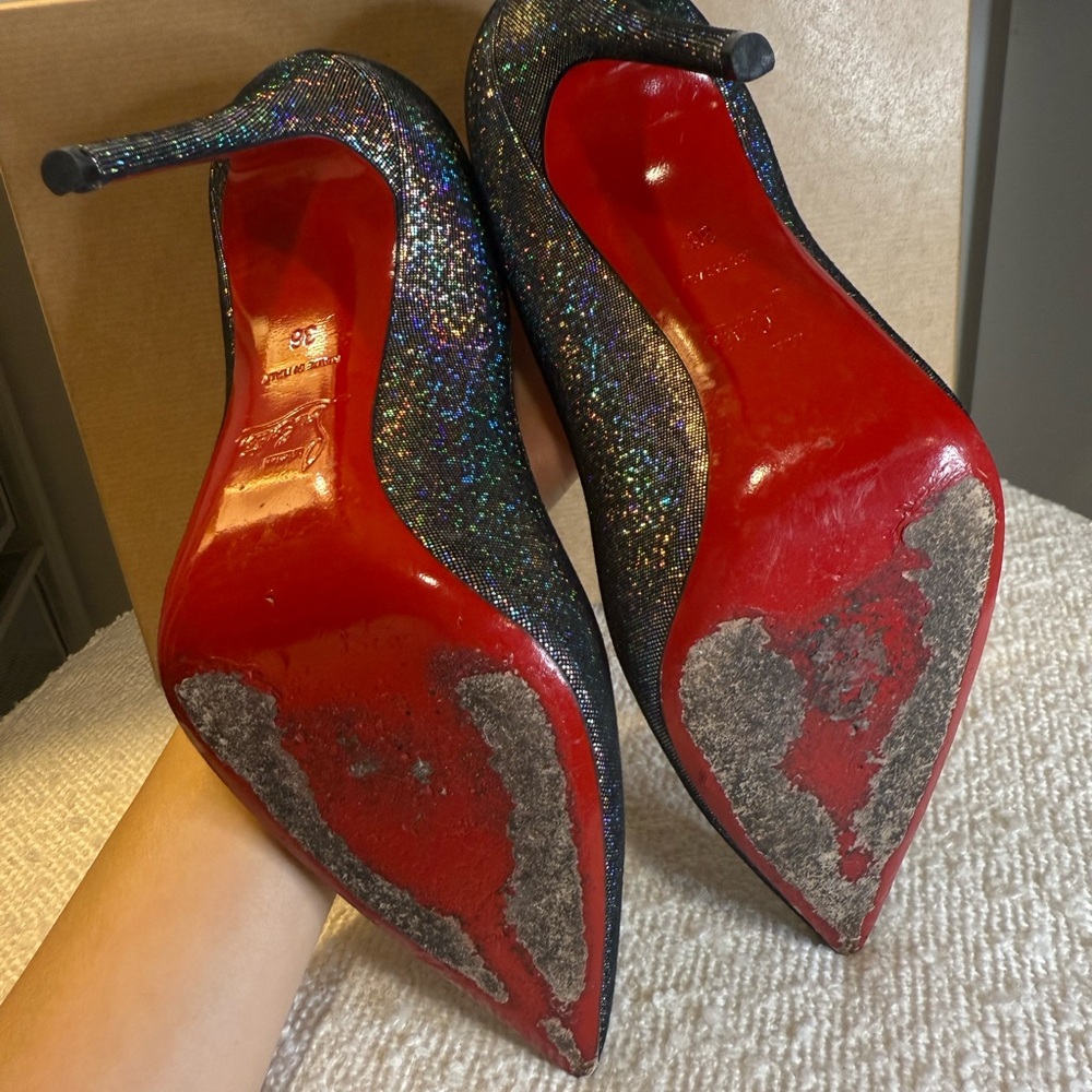 Christian Louboutin Holographic Glitter Heels - Picture 2 of 5